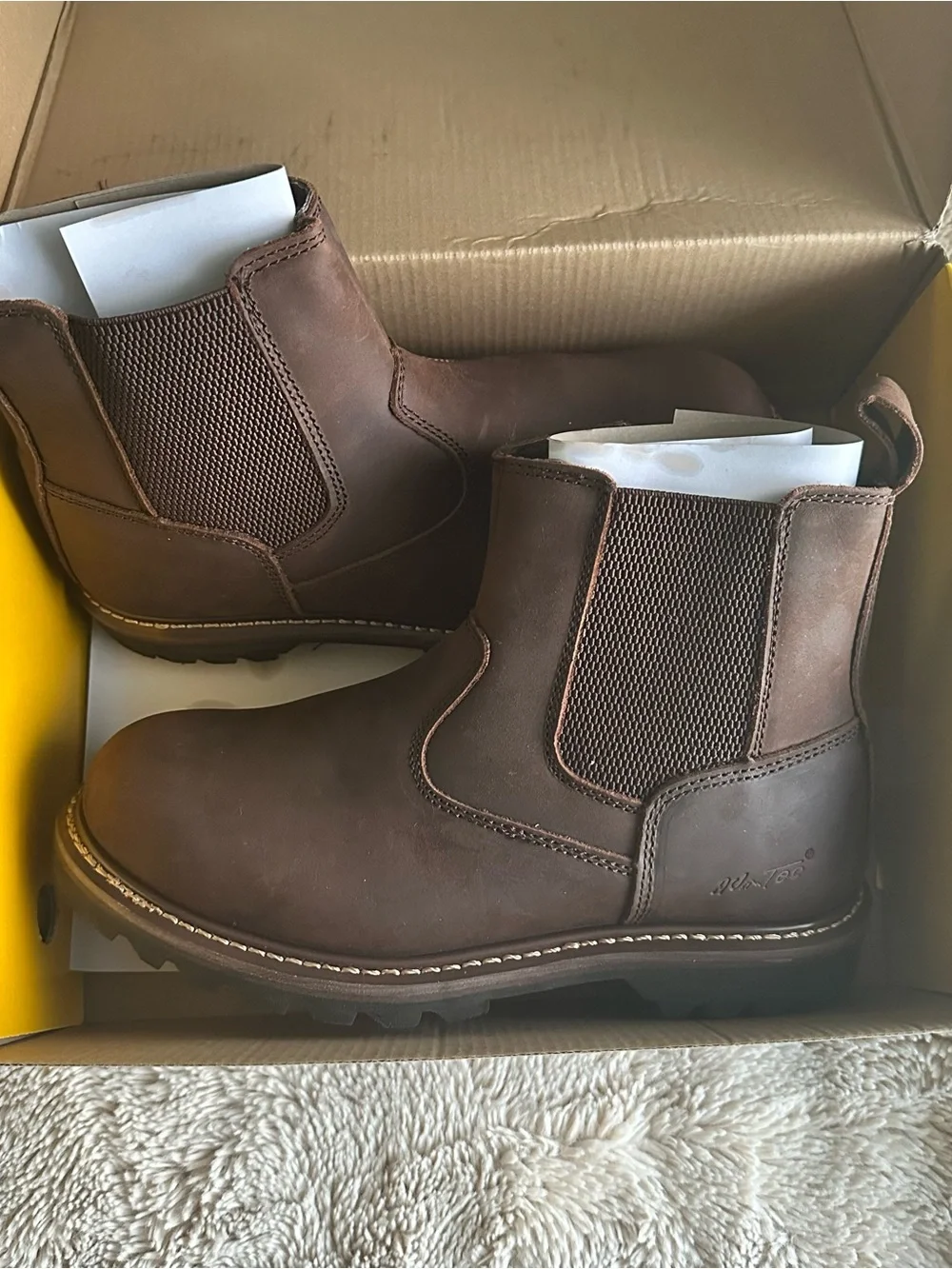 AdTec Brown Leather Chelsea Work Boots – Men’s Size 9.5 – New in Box